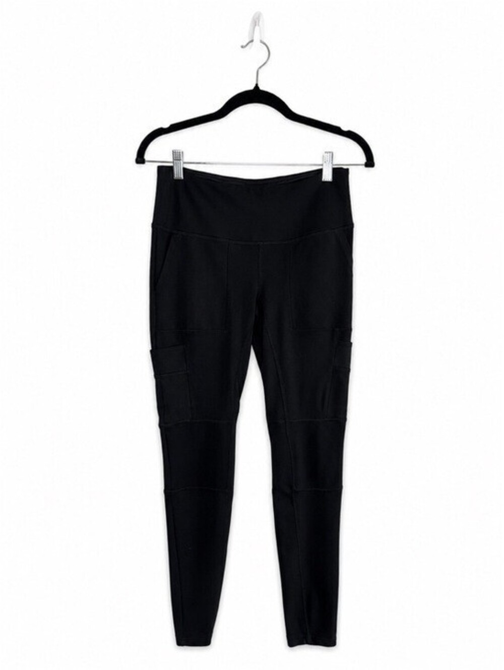 Natural Reflections Black High Rise Cargo Pocket Leggings Women's Small